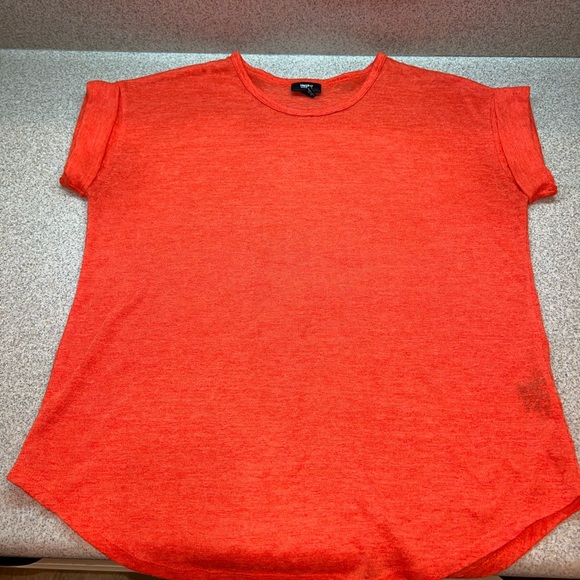 Orange Mossimo scoop neck short sleeve folded sewn hem on sleeves size Large - Picture 6 of 9